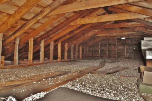 Asbestos Insulation in attic of home